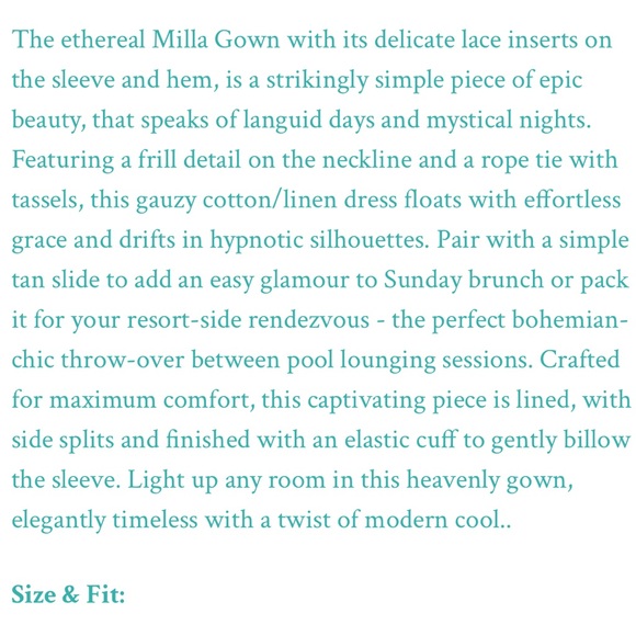 UPDATED! 🤍😍 Spell Milla Gown NWT Sz M Color: cream/white! 🤍😍 - Picture 4 of 16